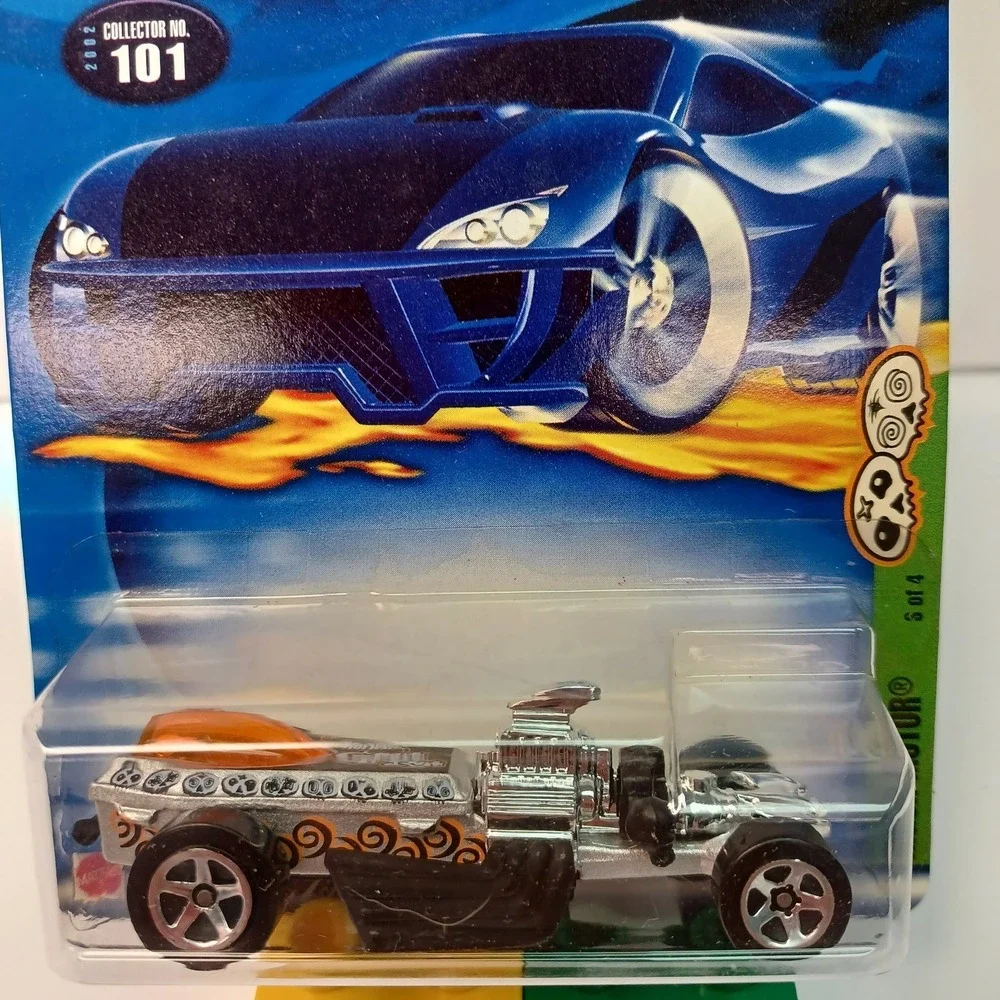 Vintage 2002 Hot Wheels #101 Rigor Motor Silver HW‎ Grave Rave 1:64 Highway 35
